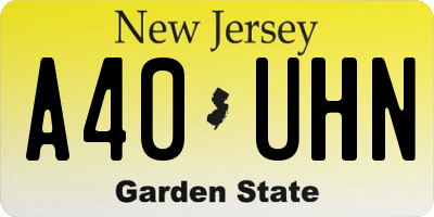 NJ license plate A40UHN