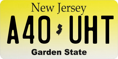 NJ license plate A40UHT