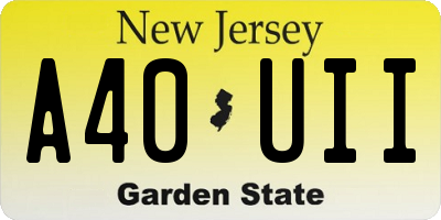 NJ license plate A40UII