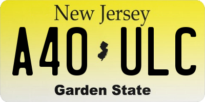NJ license plate A40ULC