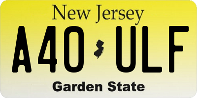 NJ license plate A40ULF