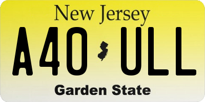 NJ license plate A40ULL