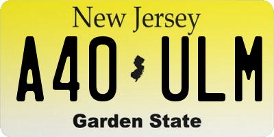 NJ license plate A40ULM