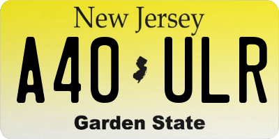 NJ license plate A40ULR