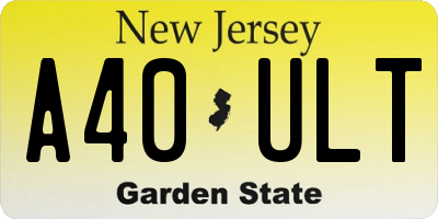 NJ license plate A40ULT