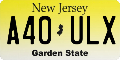 NJ license plate A40ULX