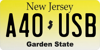 NJ license plate A40USB