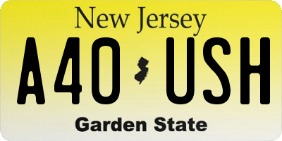 NJ license plate A40USH