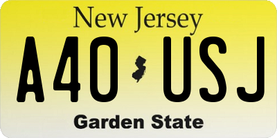 NJ license plate A40USJ