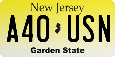 NJ license plate A40USN