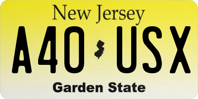 NJ license plate A40USX