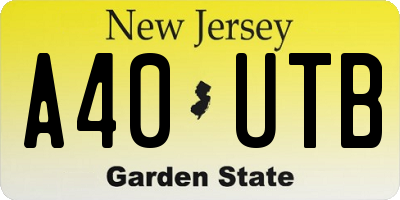 NJ license plate A40UTB