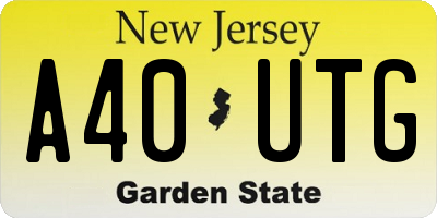 NJ license plate A40UTG