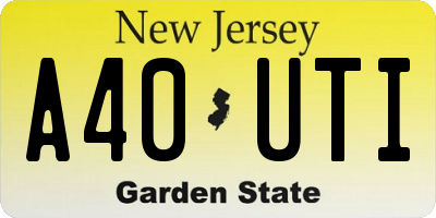 NJ license plate A40UTI