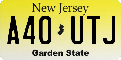 NJ license plate A40UTJ