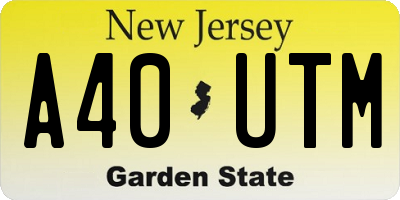 NJ license plate A40UTM