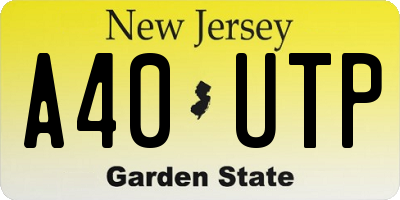 NJ license plate A40UTP