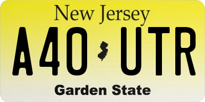 NJ license plate A40UTR