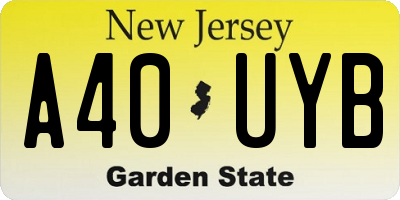 NJ license plate A40UYB