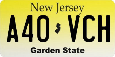 NJ license plate A40VCH