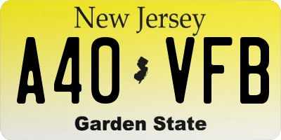 NJ license plate A40VFB
