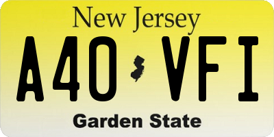 NJ license plate A40VFI