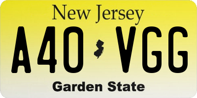 NJ license plate A40VGG