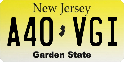 NJ license plate A40VGI