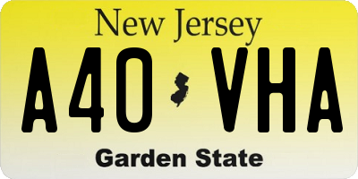 NJ license plate A40VHA