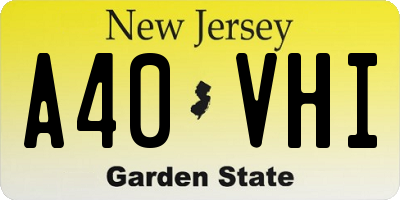 NJ license plate A40VHI