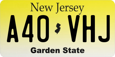 NJ license plate A40VHJ