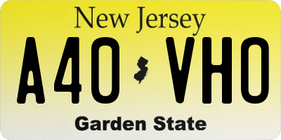 NJ license plate A40VHO