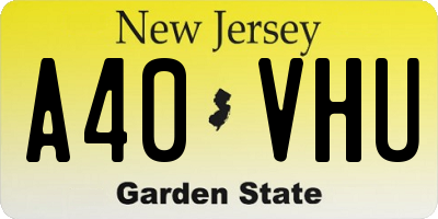 NJ license plate A40VHU