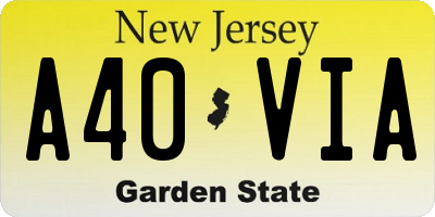 NJ license plate A40VIA