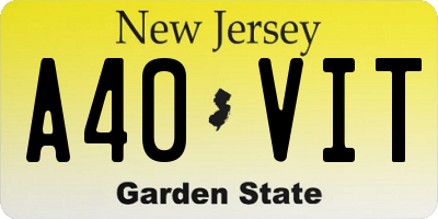 NJ license plate A40VIT