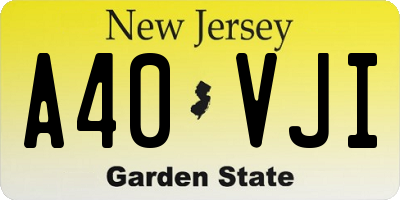 NJ license plate A40VJI