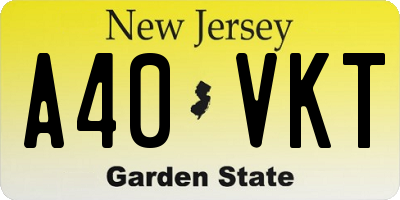 NJ license plate A40VKT