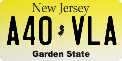 NJ license plate A40VLA