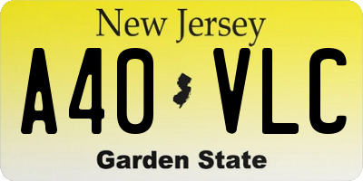 NJ license plate A40VLC
