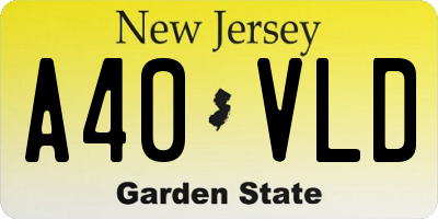 NJ license plate A40VLD