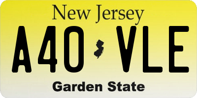 NJ license plate A40VLE