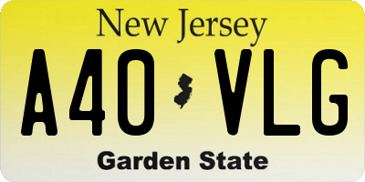 NJ license plate A40VLG