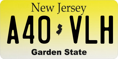 NJ license plate A40VLH
