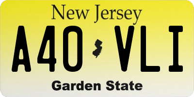 NJ license plate A40VLI