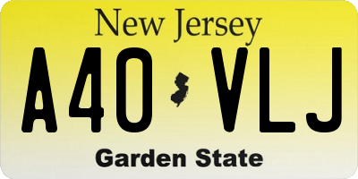 NJ license plate A40VLJ