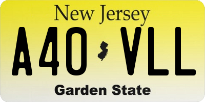 NJ license plate A40VLL
