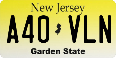 NJ license plate A40VLN