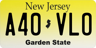 NJ license plate A40VLO