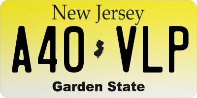 NJ license plate A40VLP