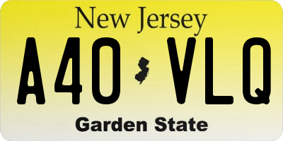 NJ license plate A40VLQ